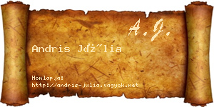 Andris Júlia névjegykártya