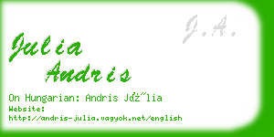 julia andris business card